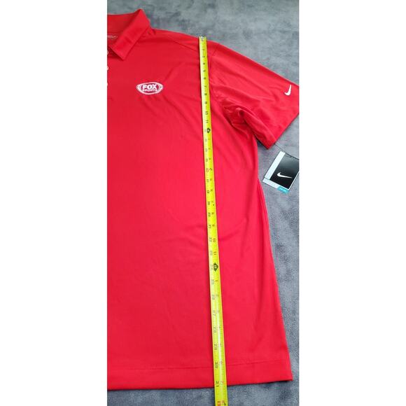 NikeGolf Polo Shirt Men's Sz 2XL Red Dri-Fit Performance Stretch Fox Sports Logo - Picture 2 of 10